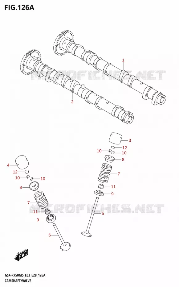 ARBRE A CAMES - SOUPAPES Suzuki MOTO 750 GSX-R 2025  GSX-R750 2025 M5 (E28)