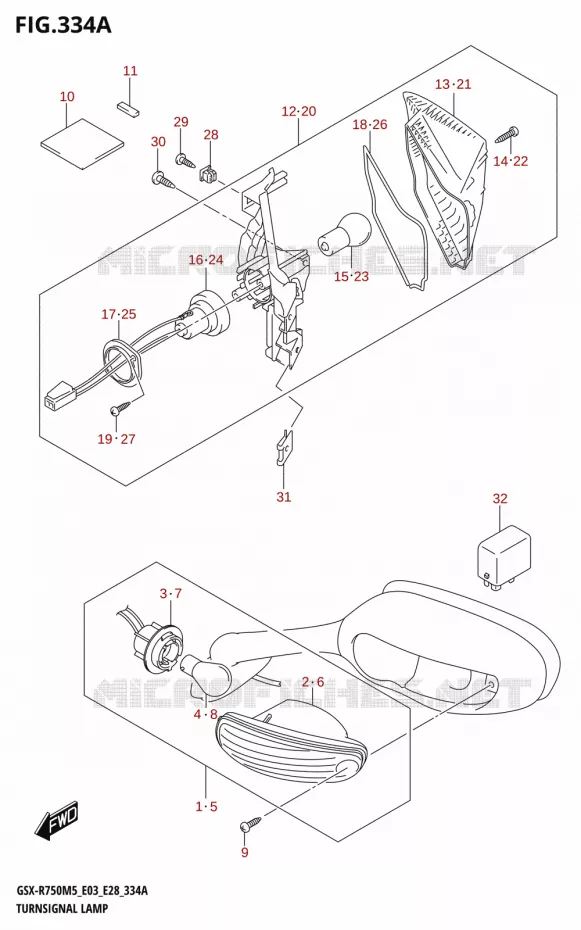 CLIGNOTANTS Suzuki MOTO 750 GSX-R 2025  GSX-R750 2025 M5 (E28)