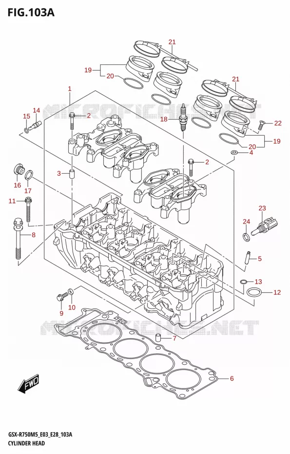 CULASSE Suzuki MOTO 750 GSX-R 2025  GSX-R750 2025 M5 (E28)
