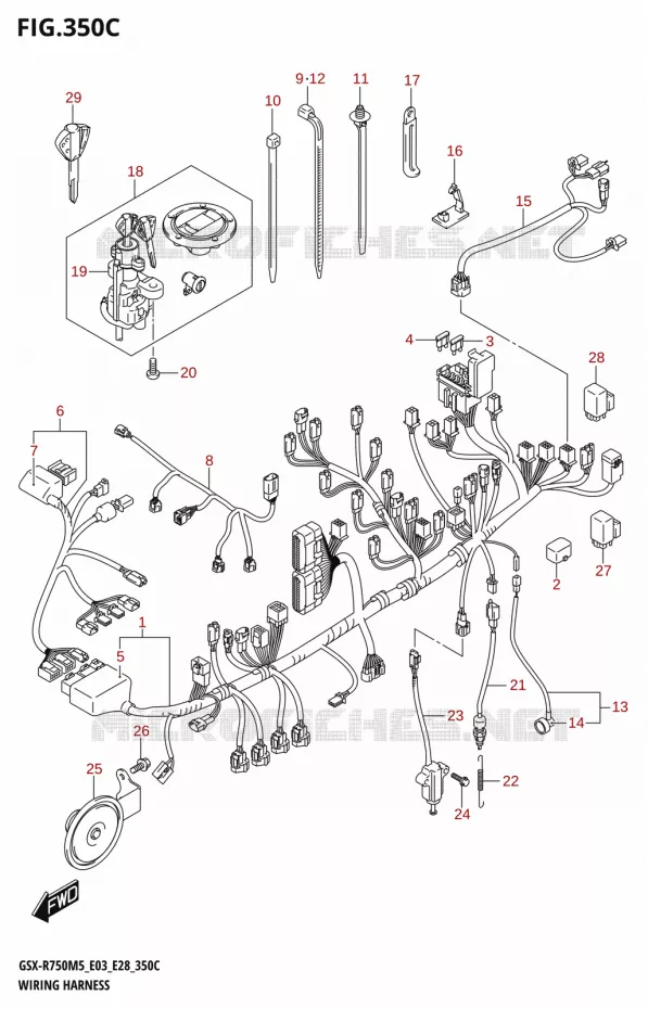 FAISCEAU ELECTRIQUE (E33) Suzuki MOTO 750 GSX-R 2025  GSX-R750 2025 M5 (E28)