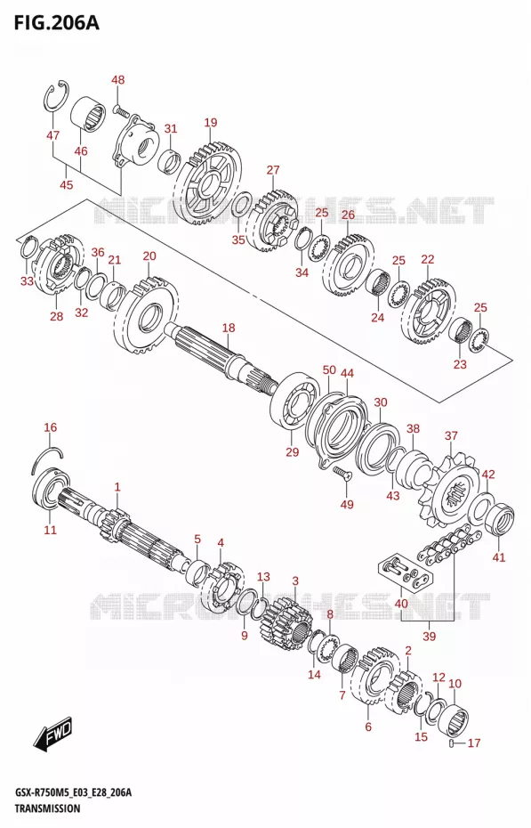 TRANSMISSION Suzuki MOTO 750 GSX-R 2025  GSX-R750 2025 M5 (E28)