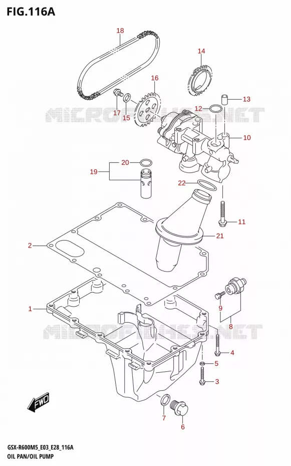 CARTER INFERIEUR - POMPE A HUILE Suzuki MOTO 600 GSX-R 2025  GSX-R600 2025 M5 (E28)