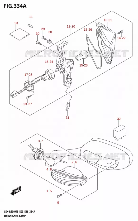 CLIGNOTANTS Suzuki MOTO 600 GSX-R 2025  GSX-R600 2025 M5 (E28)