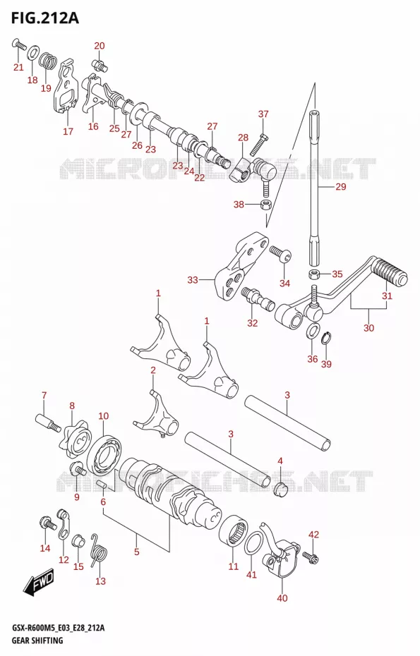 ENSEMBLE DE SELECTION DE VITESSES Suzuki MOTO 600 GSX-R 2025  GSX-R600 2025 M5 (E28)