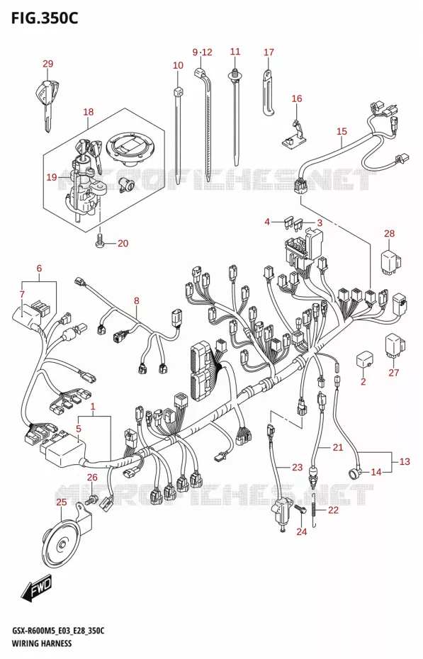 FAISCEAU ELECTRIQUE (E33) Suzuki MOTO 600 GSX-R 2025  GSX-R600 2025 M5 (E28)