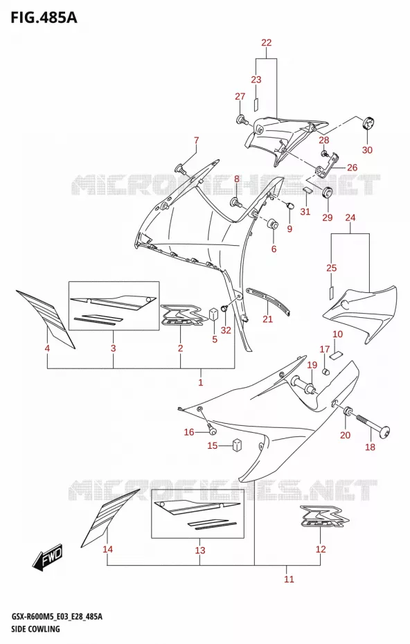 FLANCS DE CARENAGES (GSX-R600) Suzuki MOTO 600 GSX-R 2025  GSX-R600 2025 M5 (E28)