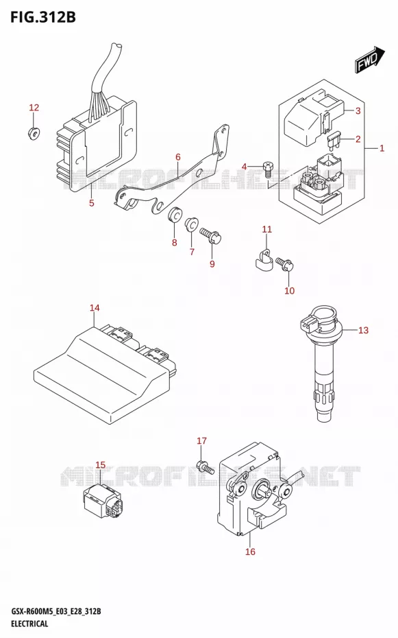 PARTIE ELECTRIQUE (E03,E28) Suzuki MOTO 600 GSX-R 2025  GSX-R600 2025 M5 (E28)