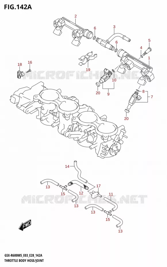 SYSTÈME D'INJECTION (E03,E28) Suzuki MOTO 600 GSX-R 2025  GSX-R600 2025 M5 (E28)