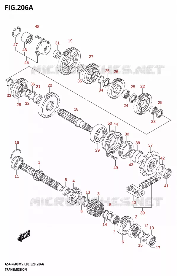 TRANSMISSION Suzuki MOTO 600 GSX-R 2025  GSX-R600 2025 M5 (E28)