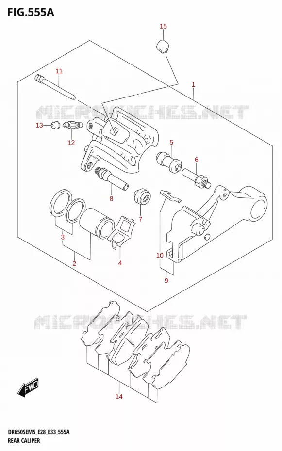 ETRIER DE FREIN ARRIERE Suzuki MOTO 650 DR 2025  DR650SE 2025 M5 (E28)