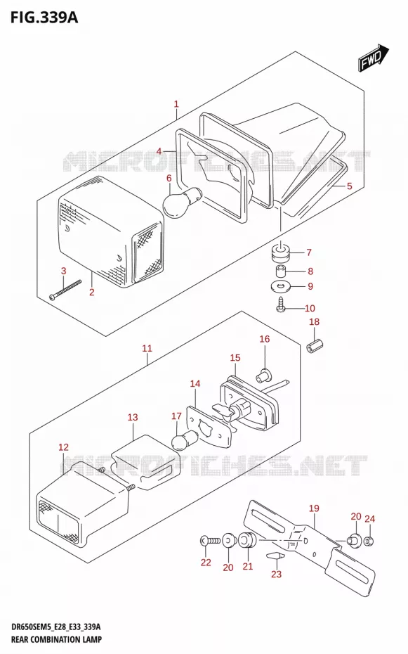 FEU ARRIERE Suzuki MOTO 650 DR 2025  DR650SE 2025 M5 (E28)
