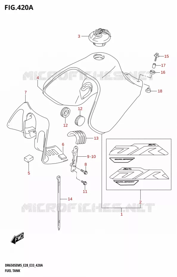 RESERVOIR D'ESSENCE Suzuki MOTO 650 DR 2025  DR650SE 2025 M5 (E28)