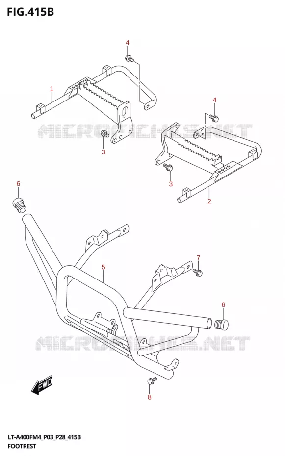 REPOSE PIEDS Suzuki QUAD 400 KINGQUAD 2024  LT-A400F 2024 M4 (P28)