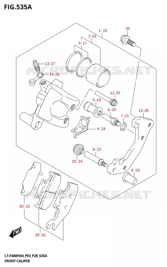 ETRIER DE FREIN AVANT Suzuki QUAD 400 KINGQUAD 2024  LT-F400F 2024 M4 (P28)