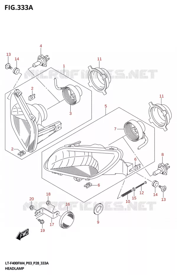 PHARE Suzuki QUAD 400 KINGQUAD 2024  LT-F400F 2024 M4 (P28)