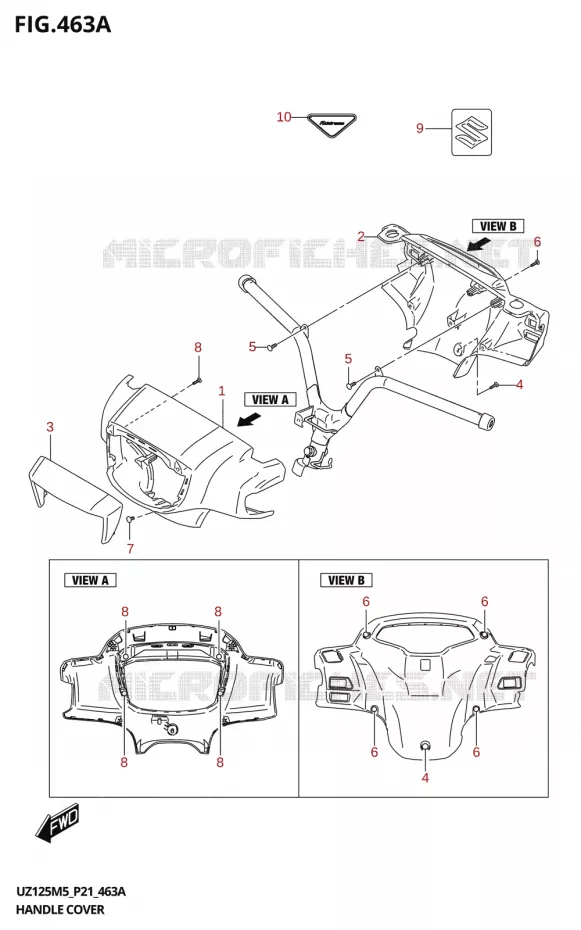 CARENAGE DE GUIDON Suzuki SCOOTER 125 ADDRESS 2025  UZ125M5 P21 2025 M5 (P21)