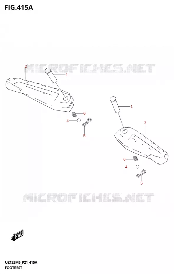REPOSE PIEDS Suzuki SCOOTER 125 ADDRESS 2025  UZ125M5 P21 2025 M5 (P21)
