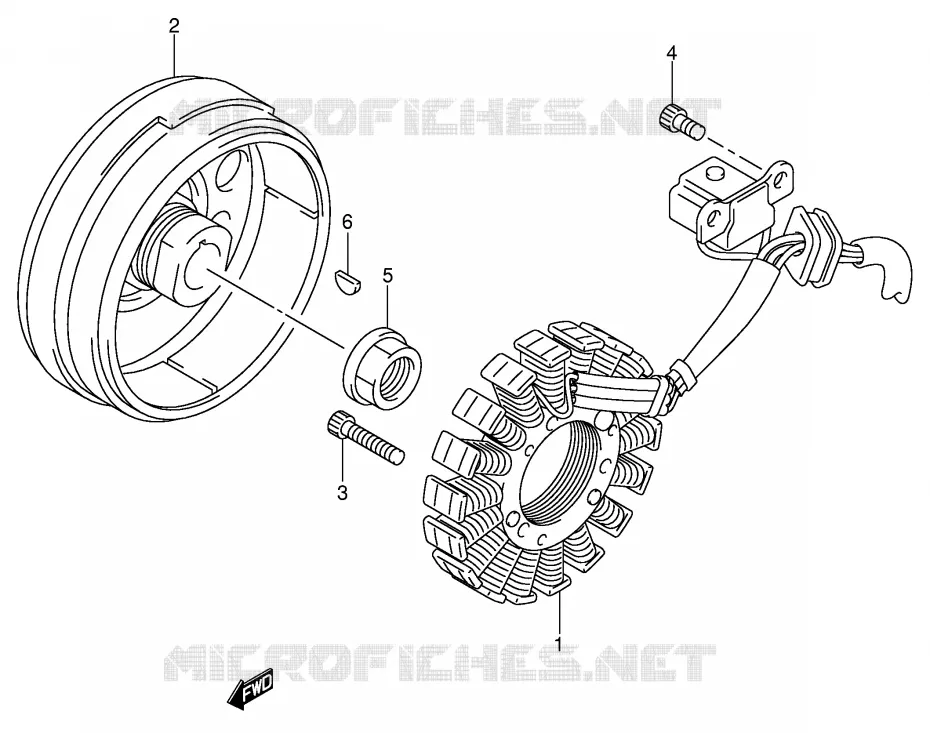 ALLUMAGE ROTOR - STATOR Suzuki QUAD 250 OZARK 2002  LT-F250K2(E3/E28)