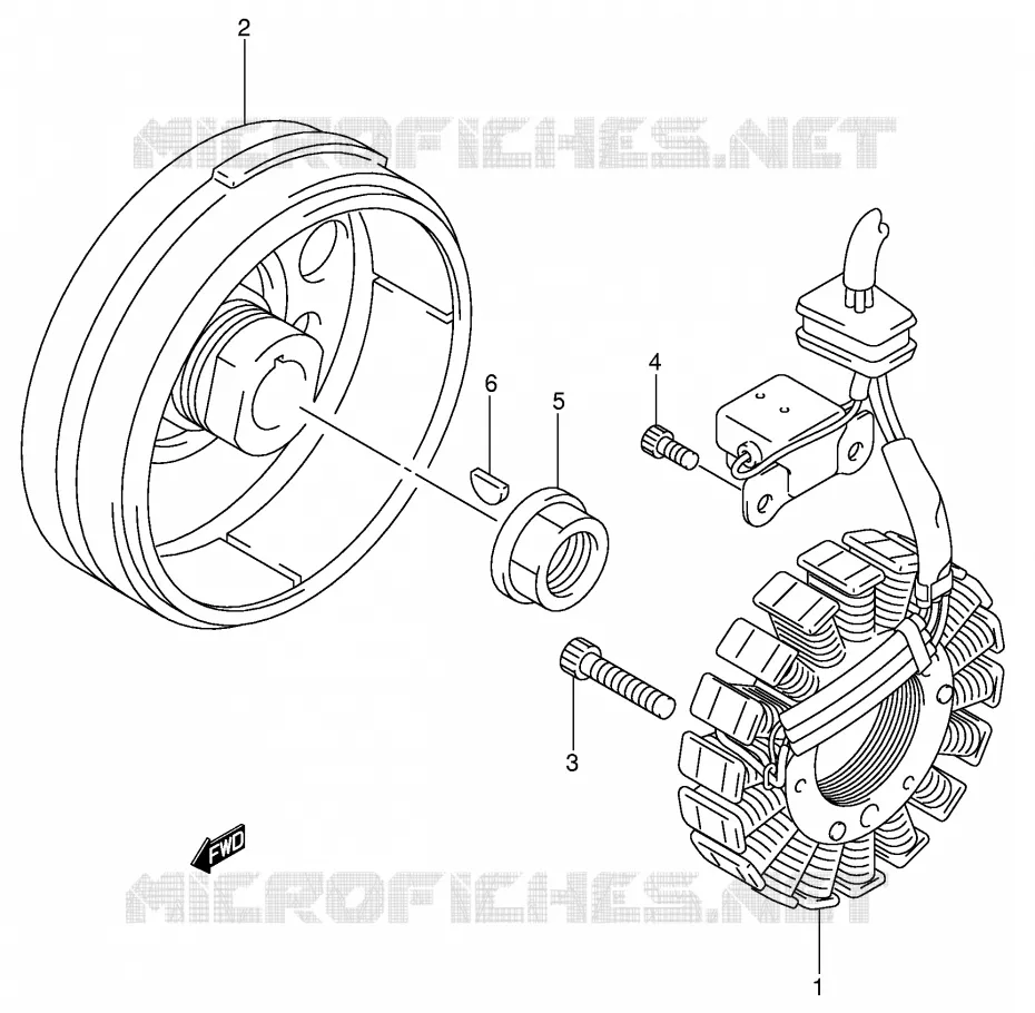 ALLUMAGE ROTOR - STATOR Suzuki QUAD 250 QUADSPORT 2006  LT-Z250K6(E19)