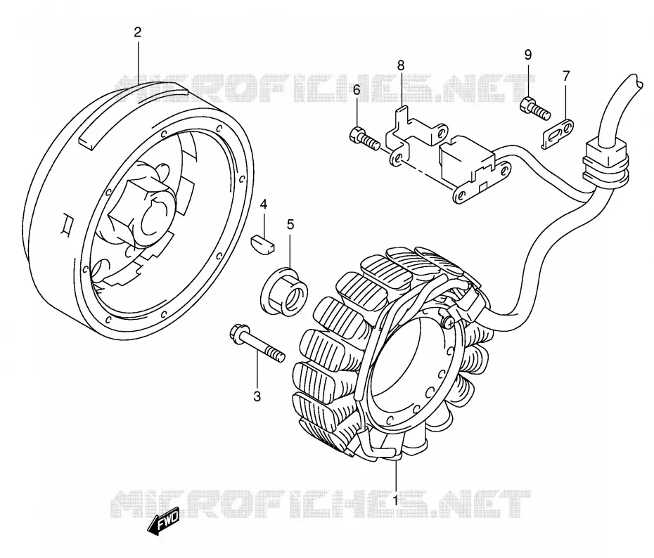 ALLUMAGE ROTOR - STATOR Suzuki QUAD 500 VINSON 2003  LT-A500FK3(E3/E28)