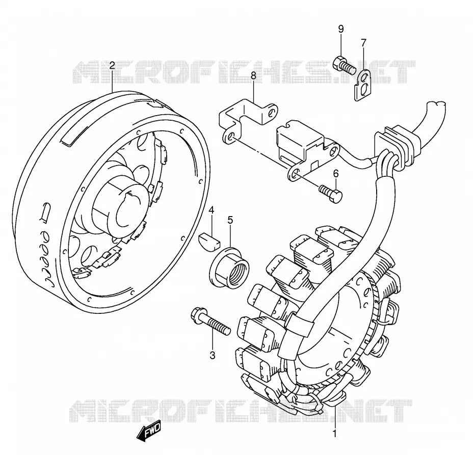 ALLUMAGE ROTOR - STATOR Suzuki QUAD 500 VINSON 2004  LT-F500FK4(P24)