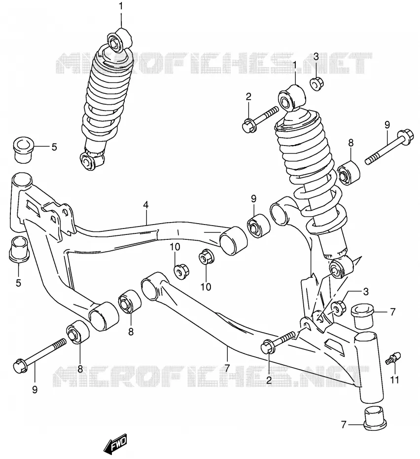 AMORTISSEUR - TRIANGLES Suzuki QUAD 160 OZARK 2003  LT-F160K3(P28)