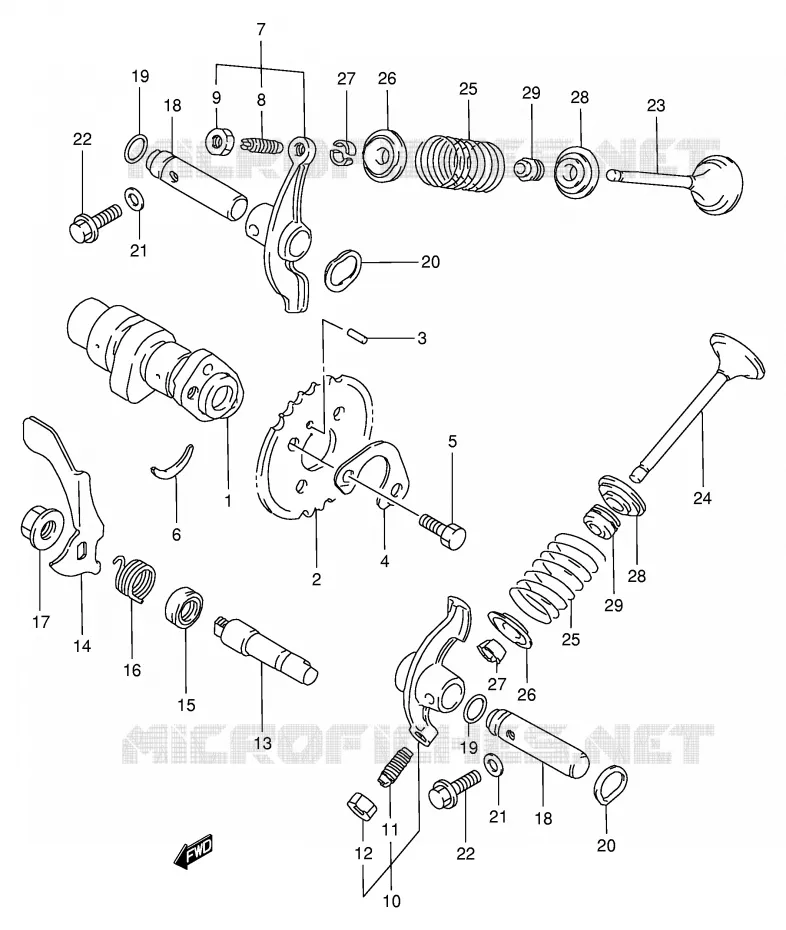 ARBRE A CAMES - SOUPAPES Suzuki QUAD 250 KINGQUAD 1998  LT-F4WDW(E28)