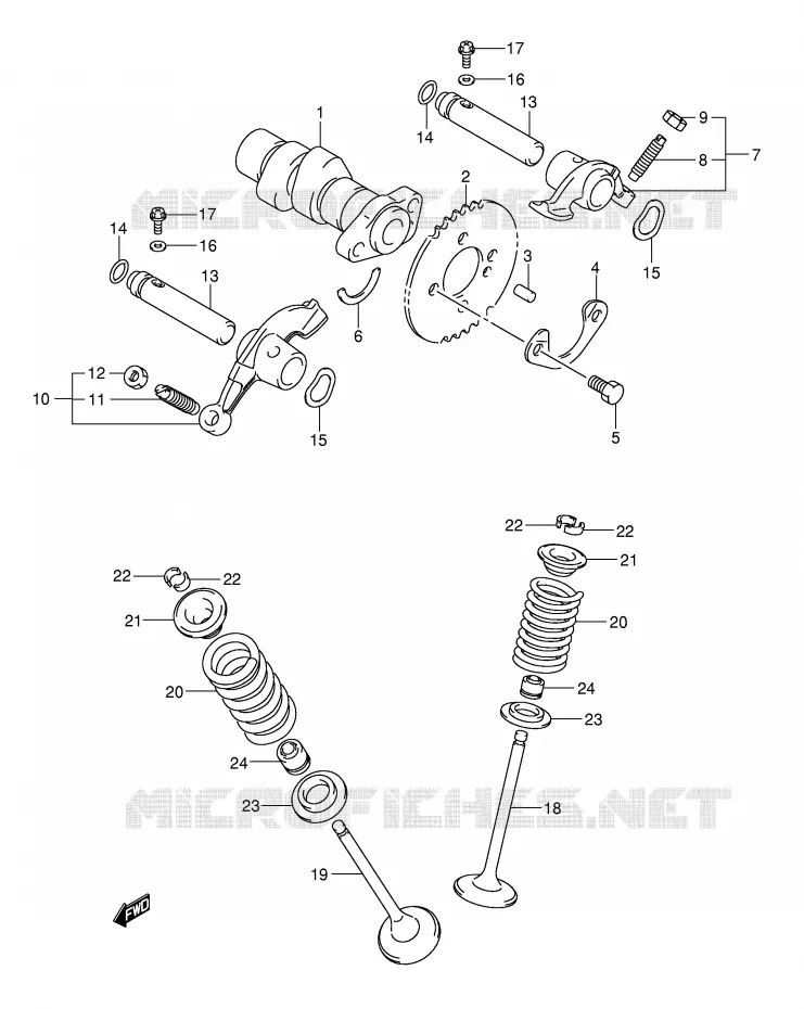 ARBRE A CAMES - SOUPAPES Suzuki QUAD 250 OZARK 2004  LT-F250K4(E17)