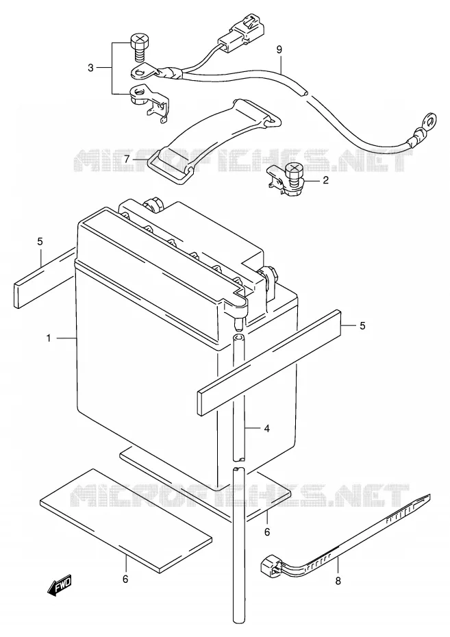 BATTERIE Suzuki QUAD 160 OZARK 2002  LT-F160K2(P24)