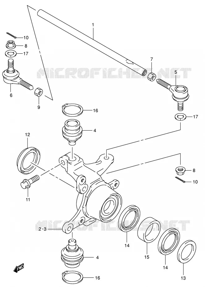 BIELLETTES DE DIRECTION - MOYEU (MODEL K5/K6/K7) Suzuki QUAD 400 EIGER 2004  LT-F400K4(P24)