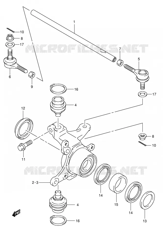 BIELLETTES DE DIRECTION - MOYEU Suzuki QUAD 500 VINSON 2006  LT-F500FK6(P24)