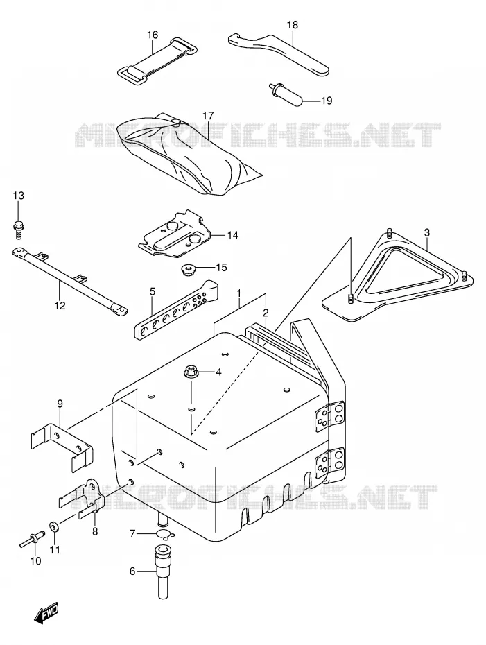 BOITE - TROUSSE A OUTILS (MODELE K1/K2) Suzuki QUAD 500 VINSON 2002  LT-F500FK2(E3/E28)
