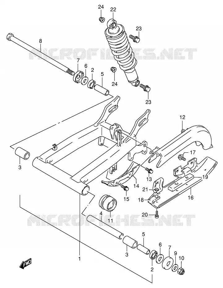 BRAS OSCILLANT ARRIERE Suzuki QUAD 160 OZARK 2004  LT-F160K4(P24)