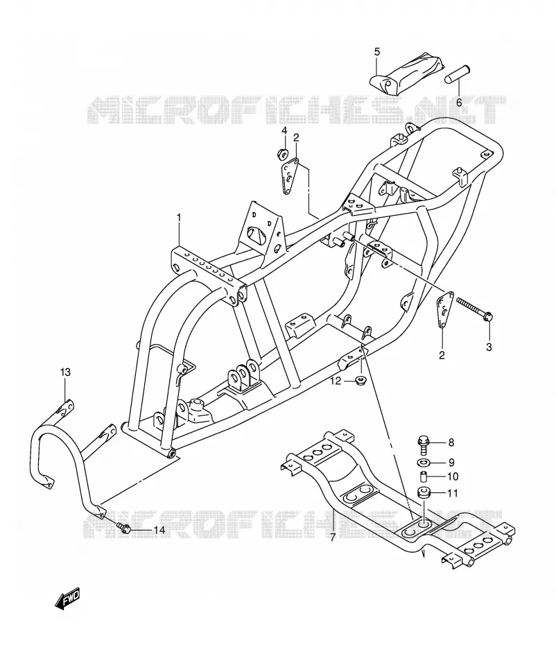 CADRE Suzuki QUAD 50 MINIQUAD-SPORT 2005  LT-A50K5(P2)