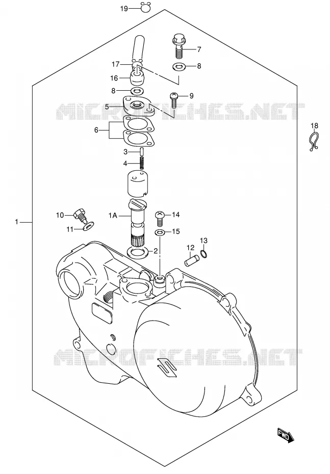 CARTER D'EMBRAYAGE - POMPE A HUILE Suzuki QUAD 50 MINIQUAD-SPORT 2005  LT-A50K5(P2)