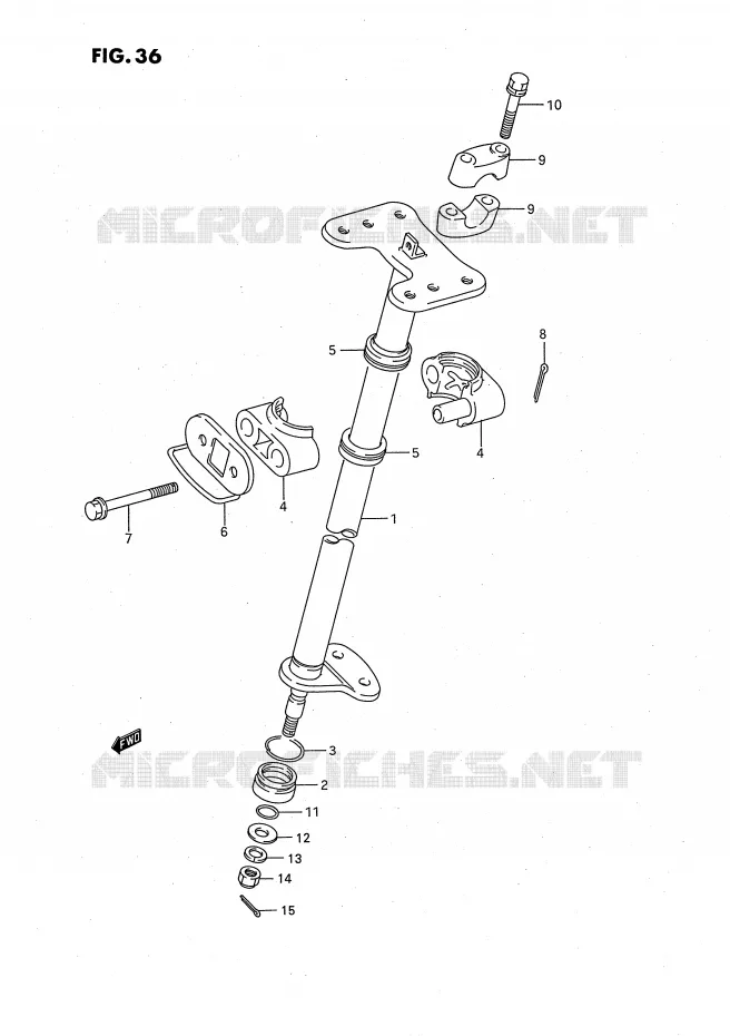 COLONNE DE DIRECTION Suzuki QUAD 160 OZARK 1993  LT-F160P(P2)