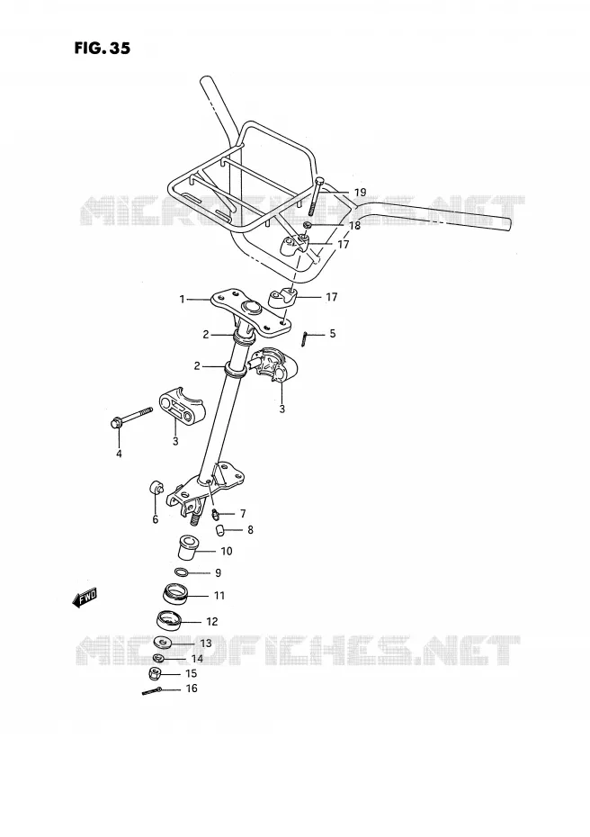 COLONNE DE DIRECTION Suzuki QUAD 250 KINGQUAD 1995  LT-F4WDS(E2)
