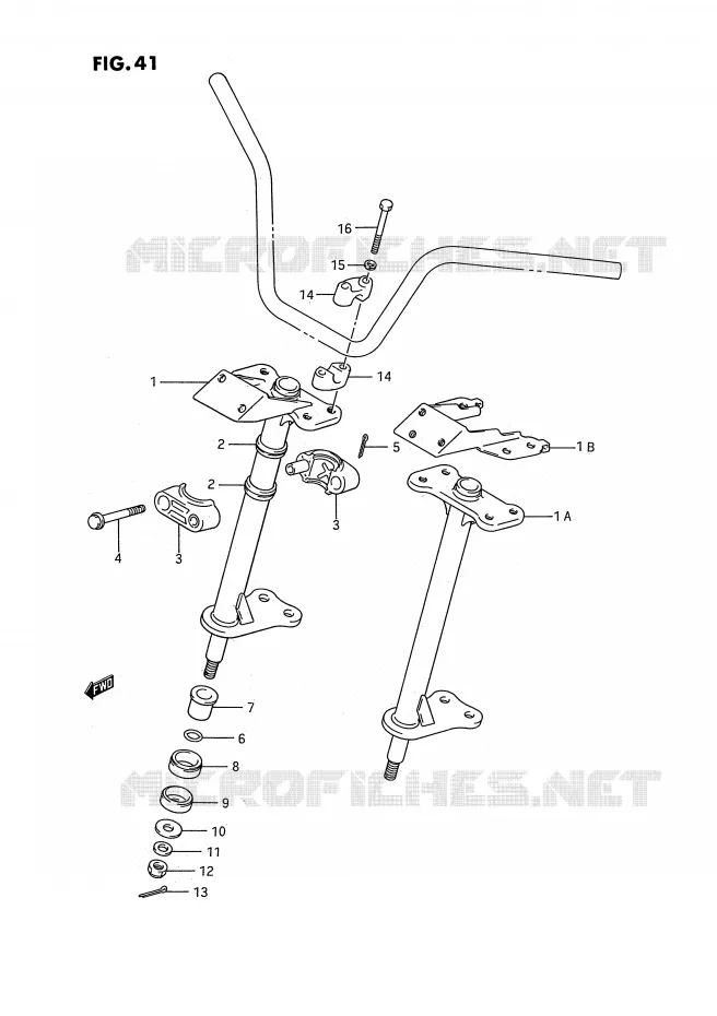 COLONNE DE DIRECTION Suzuki QUAD 250 OZARK 1989  LT-F250K(E2)