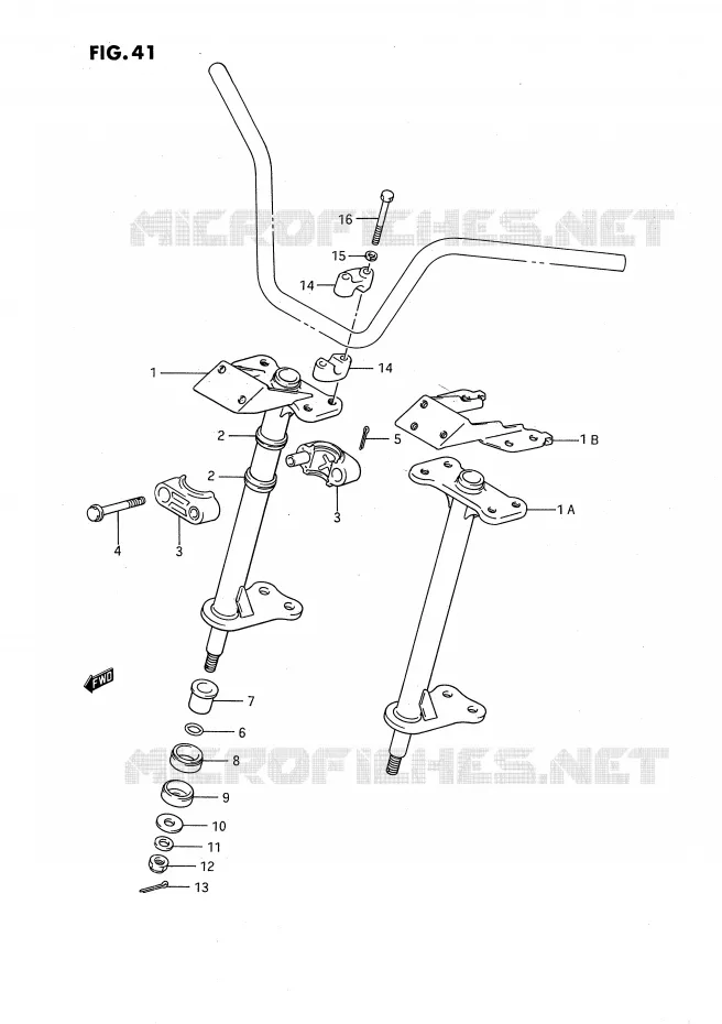 COLONNE DE DIRECTION Suzuki QUAD 250 OZARK 1994  LT-F250R(E3)