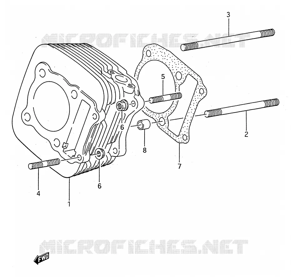 CYLINDRE Suzuki QUAD 250 KINGQUAD 1987  LT-F4WDH(E28)