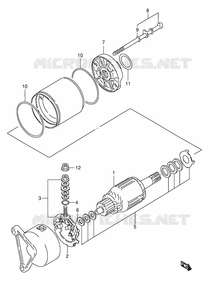 DEMARREUR (MODELE V/W/X) Suzuki QUAD 160 OZARK 2001  LT-F160K1(P24)
