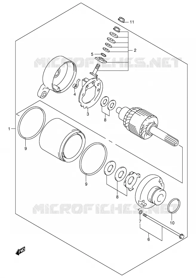 DEMARREUR (MODELE Y/K1/K2) Suzuki QUAD 160 OZARK 1997  LT-F160V(P24)
