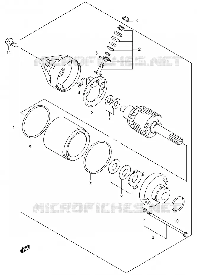 DEMARREUR (MODELE Y/K1/K2) Suzuki QUAD 250 OZARK 2000  LT-F250FY(E24)