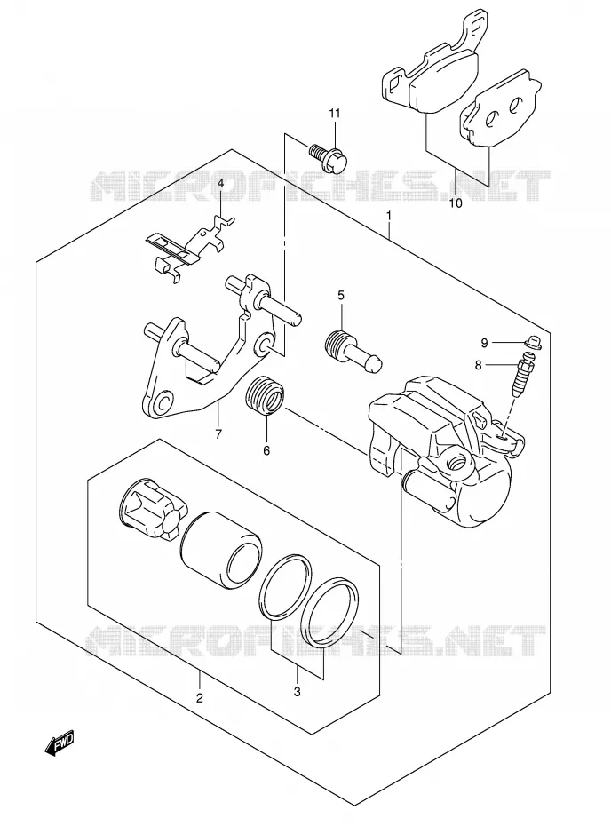 ETRIER DE FREIN ARRIERE (MODEL K5/K6/K7) Suzuki QUAD 500 VINSON 2007  LT-A500FK7(P24)