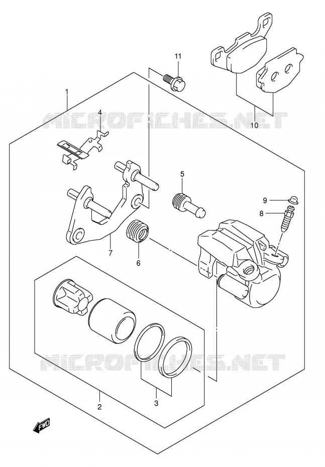 ETRIER DE FREIN ARRIERE (MODELE K4) Suzuki QUAD 500 VINSON 2007  LT-F500FK7(P28/P33)