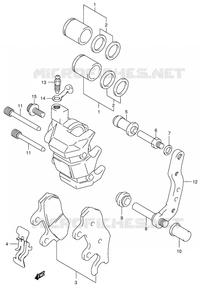 ETRIER DE FREIN AVANT (MODELE W/X) Suzuki QUAD 500 QUADMASTER 2000  LT-F500FY(E3/E28)
