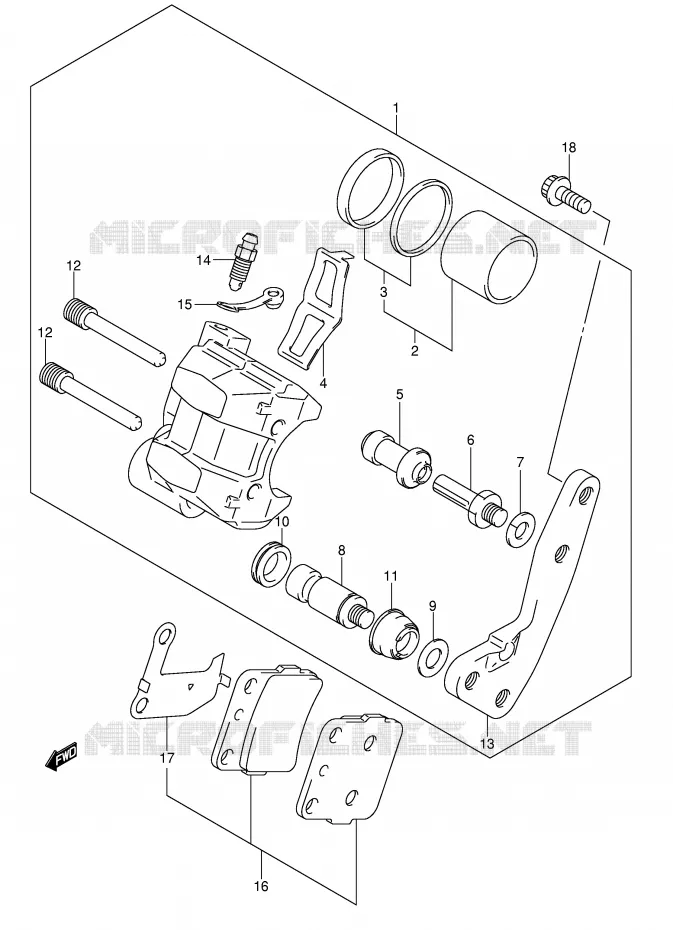 ETRIER DE FREIN AVANT Suzuki QUAD 250 QUADSPORT 2008  LT-Z250K8(E28/E33)