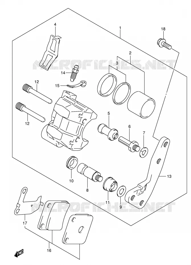 ETRIER DE FREIN AVANT Suzuki QUAD 400 EIGER 2007  LT-A400FK7(P24)