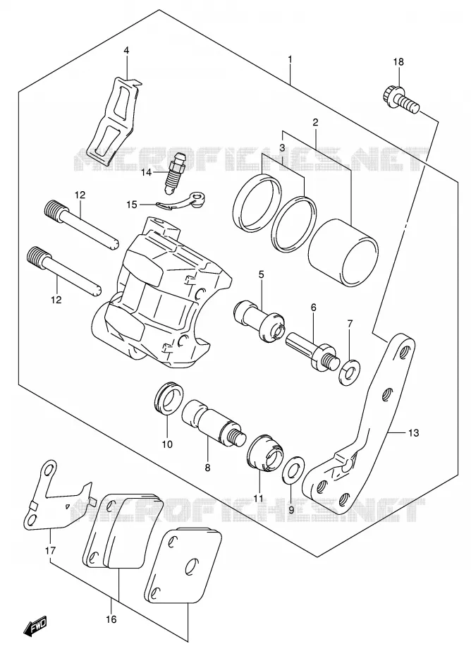 ETRIER DE FREIN AVANT Suzuki QUAD 400 EIGER 2011  LT-A400FK6(P3/P28)
