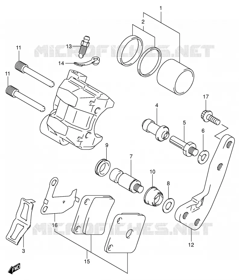 ETRIER DE FREIN AVANT Suzuki QUAD 500 KINGQUAD 2005  LT-A500FK5(P28/P33)